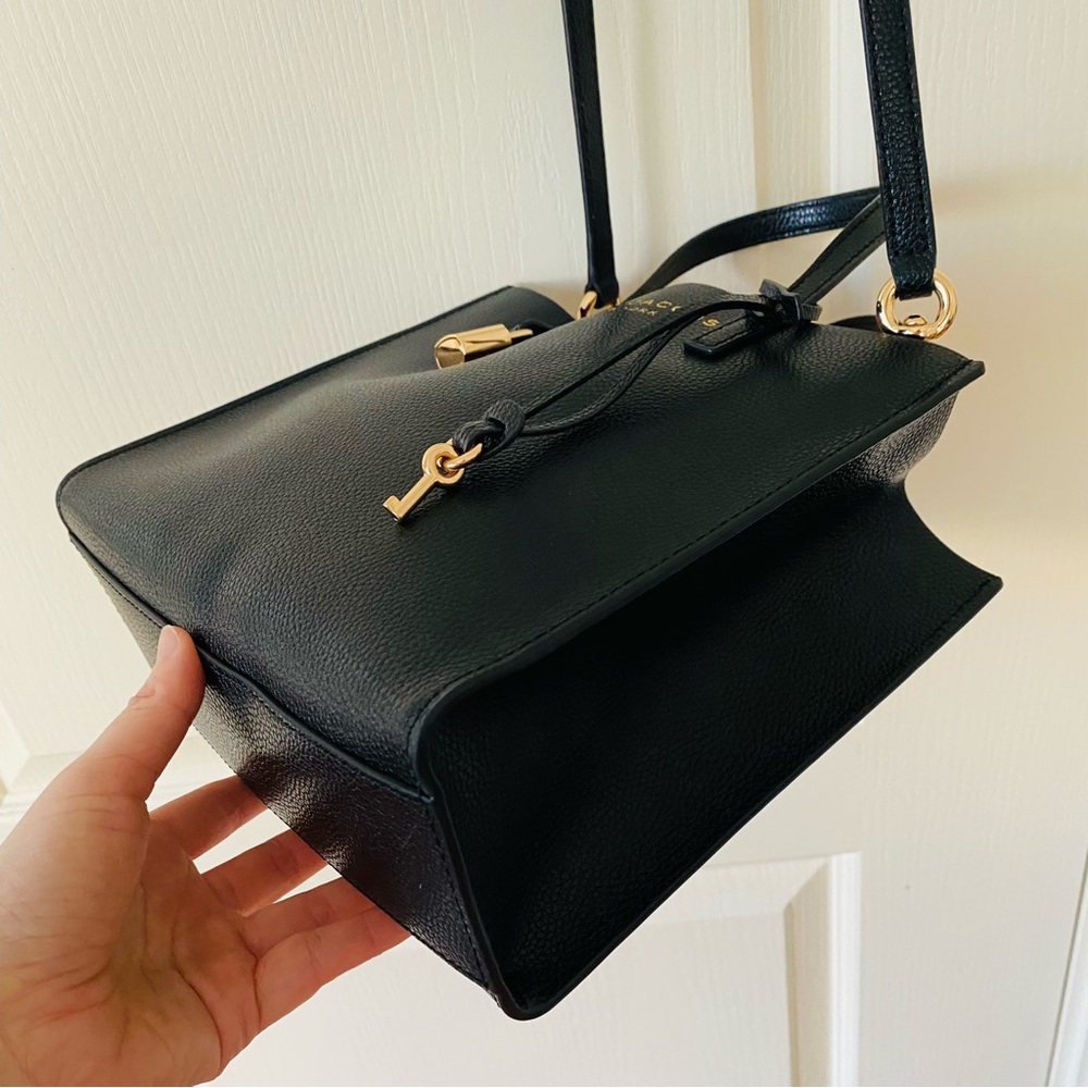 $350 Marc Jacobs Mini Grind Black Pebble Leather Tote/Crossbody Bag - Picture 7 of 16